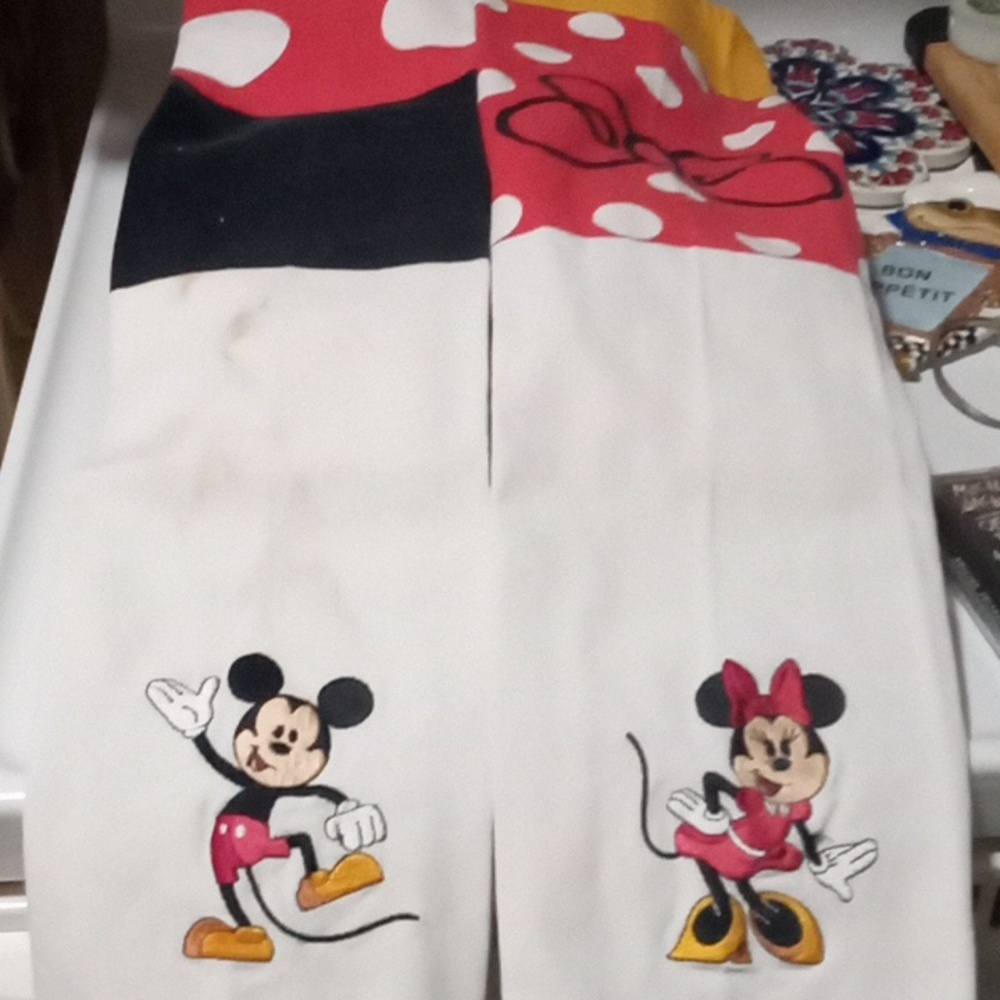 Disney "Mouse Wares" Embroidered Mickey & Minnie Mouse Tea Towels-(2) Vintage